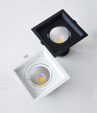 LED COB 도로시 1구 사각 매입등, 매입조명 (30W 블랙 화이트 필립스)